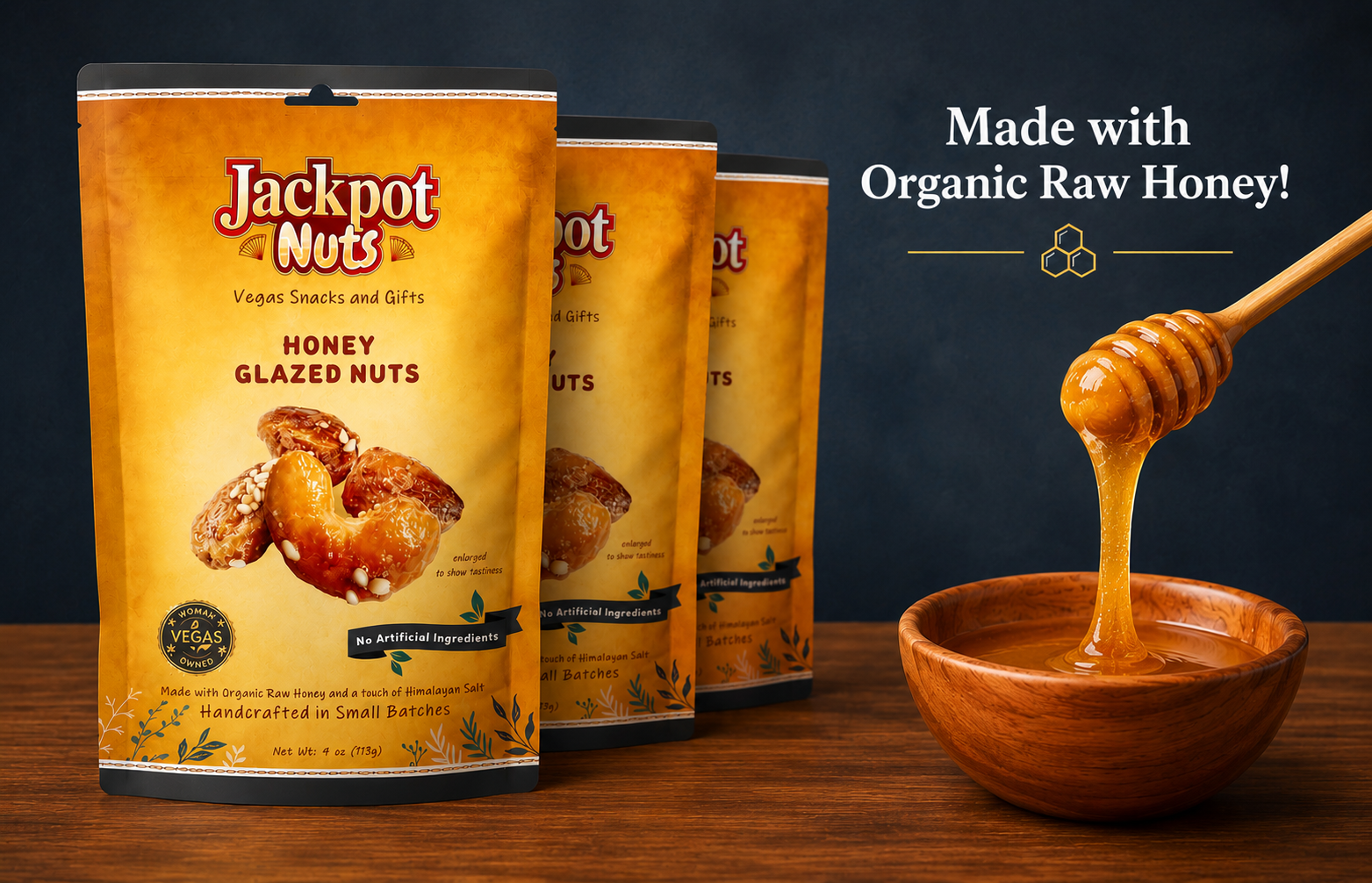 Honey Glazed Nuts - 3 Pack