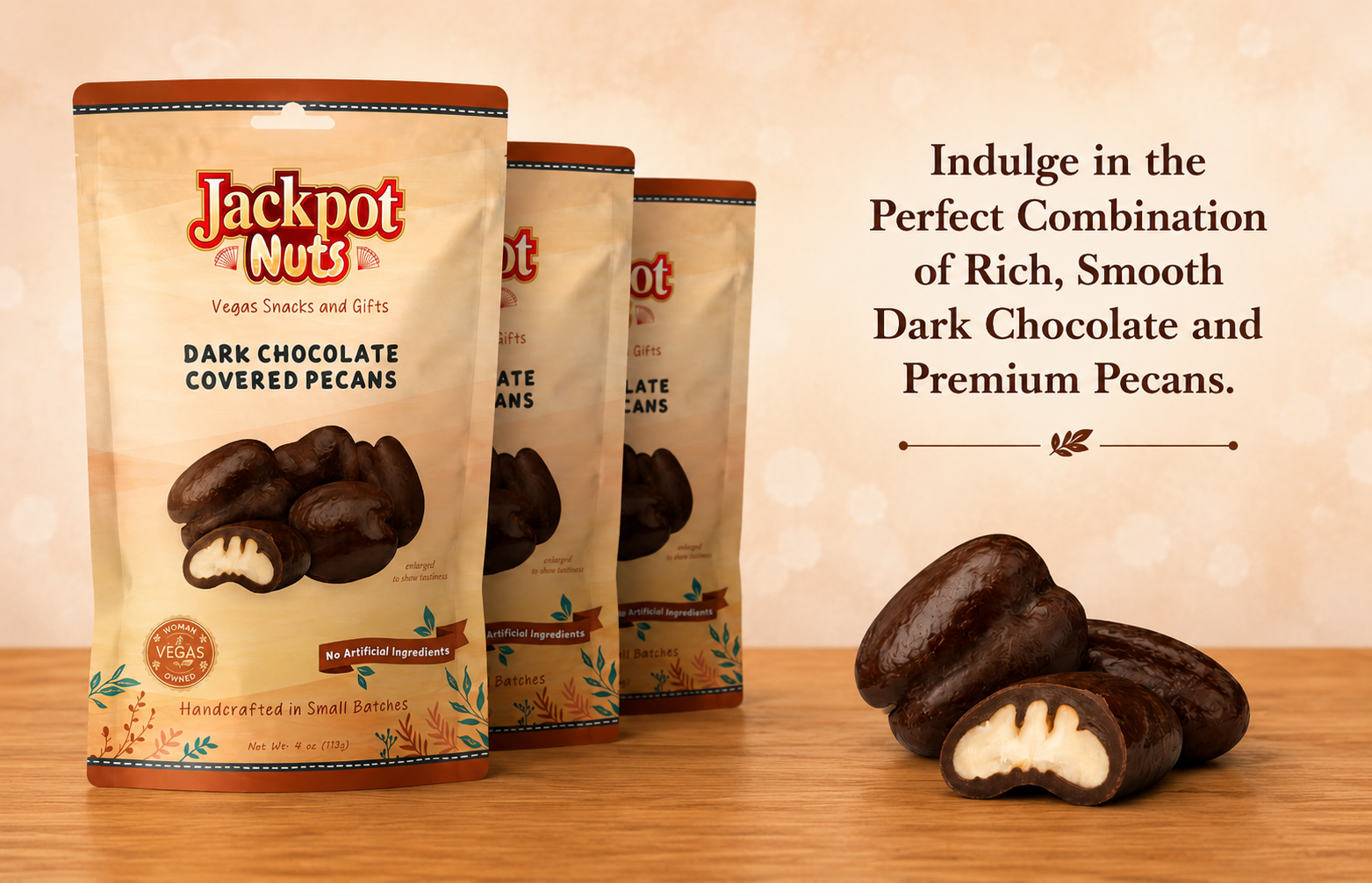 Dark Chocolate-Covered Pecans - 3 Pack