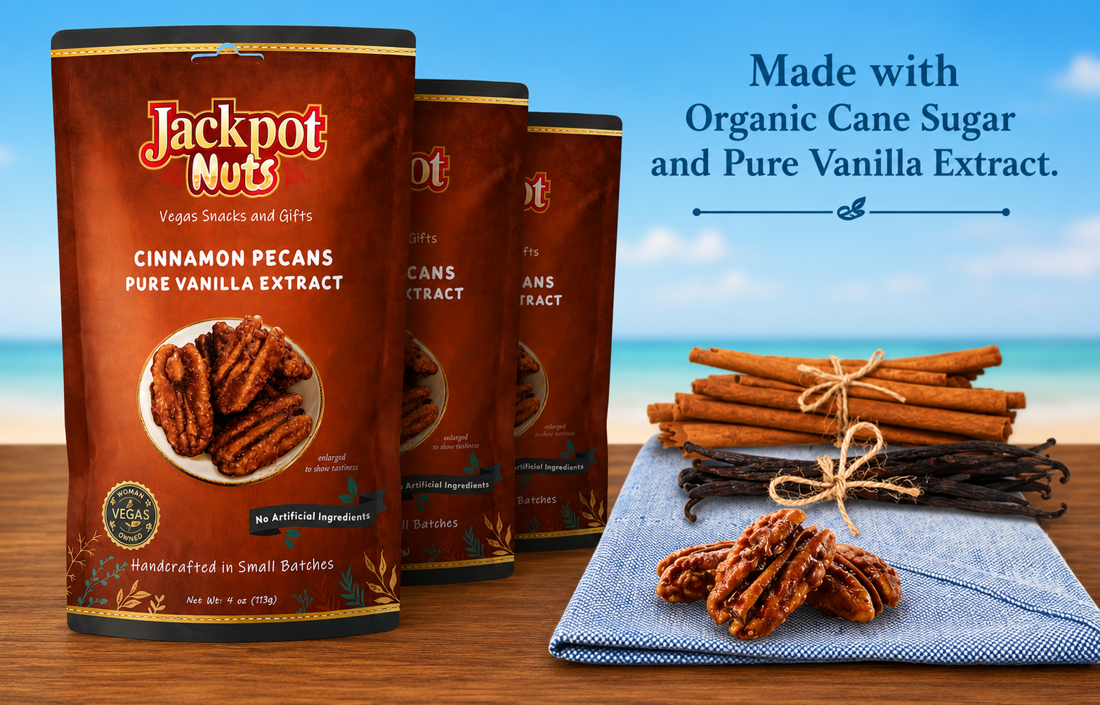 Cinnamon Pecans – Pure Vanilla Extract -3 Pack