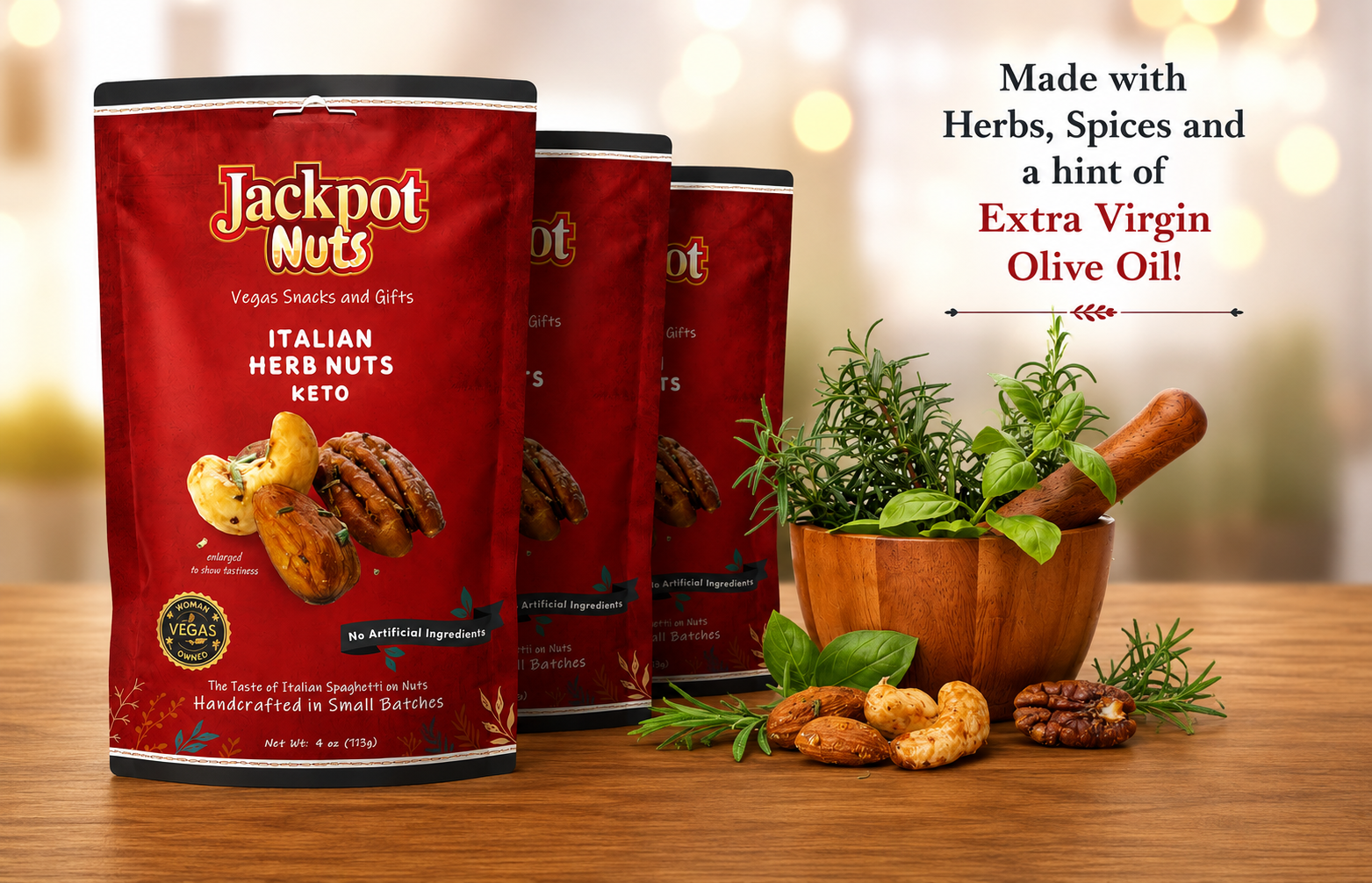 Italian Herb Nuts - 3 Pack